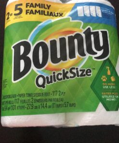 Bounty Quick-Size Paper Towels, White, 16 Family Rolls = 40 Regular Rolls 2 Count (Pack of 8) 46 81QadmE70mL