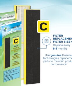 GermGuardian Air Purifier with HEPA 13 Filter, Removes 99.97% of Pollutants, Covers Large Room up to 915 Sq. Foot Room in 1 Hr, UV-C Light Helps Reduce Germs, Zero Ozone Verified, 28", Gray, AC5000E 37 81QbVy1PGFL