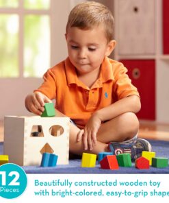 Melissa & Doug Shape Sorting Cube - Classic Wooden Toy With 12 Shapes - Kids Shape Sorter Toys For Toddlers Ages 2+ 27 81Qe9gI3chL