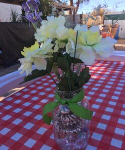 Red Gingham Checkered 6 Pack Premium Disposable Plastic Picnic Tablecloth 54 Inch. x 108 Inch. Rectangle Table Cover By Grandipity Red Gingham Checkered 15 81Qf5idTdXL