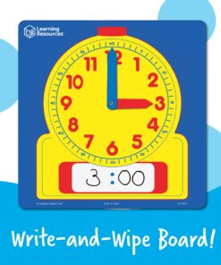 Learning Resources Write & Wipe Demonstration Clock - 1 Piece, Ages 6+ Paper Clocks for Teaching, First Grade Learning Games, Teaching Time Essentials, Homeschool Supplies, Classroom Supplies 16 81QgKIPlBqL