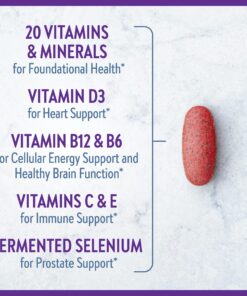 New Chapter Men's Multivitamin 50 Plus for Brain, Heart, Digestive, Prostate & Immune Support with 20+ Nutrients + Astaxanthin - Every Man's One Daily 55+, Gentle on The Stomach - 72 ct Tablet for Men 72 Count (Pack of 1) 12 81Qha3yY gL