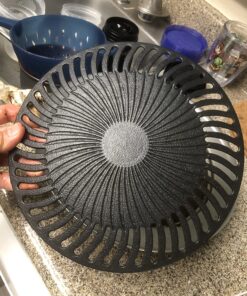 Kitchen + Home Stove Top Smokeless Grill Indoor BBQ, Stainless Steel with Double Coated Non Stick Surface Stove Top Grill 59 81Qj250F2rL