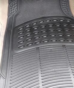 BDK M783 DuraChannel Heavy Duty Rubber Car Floor Mats Liner for Auto - All Weather 3 Piece Set Front & Rear, Fits Car Truck SUV Van, Universal Trim to Fit Black 50 81Qj9ynp6eL