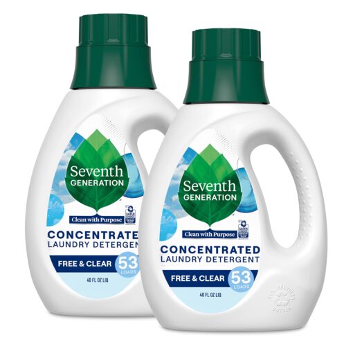 Seventh Generation Concentrated Laundry Detergent Liquid Free & Clear Fragrance Free 40 Fl Oz (Pack of 2) Free and Clear