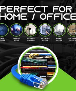GearIT 50-Pack, Cat5e Ethernet Patch Cable 1 Foot - Snagless RJ45 Computer LAN Network Cord, Blue - Compatible with 48 Port Switch POE Rackmount 48port Gigabit 1 Foot (50-Pack) 11 81QoIDNEybL