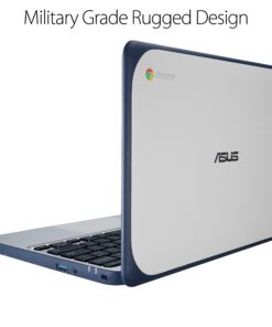 ASUS Chromebook C202 Laptop- 11.6" Ruggedized and Spill Resistant Design with 180 Degree Hinge, Intel Celeron N3060, 4GB RAM, 16GB eMMC Storage, Chrome OS- C202SA-YS02 Dark Blue, Silver 11.6" HD 33 81QpyEAImcL