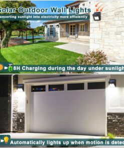 Luposwiten Solar Outdoor Lights Waterproof - Super Bright Motion Sensor Outdoor Lights Easy to Install Solar Lights for Outside, Front Door, Yard, Garage, Garden, Patio, Deck (4 Pack) 29 81QqP8kiwWL