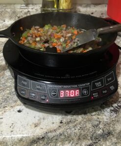 Nuwave Flex Precision Induction Cooktop, Portable, Large 6.5” Heating Coil, 10.25” Shatter-Proof Ceramic Glass, 3 Watt Settings, 4Qt Induction-Ready Healthy Ceramic Non-Stick Everyday Pan with Lid PIC Flex + 4Qt Everyday Pan 31 81QrYOlNZoL