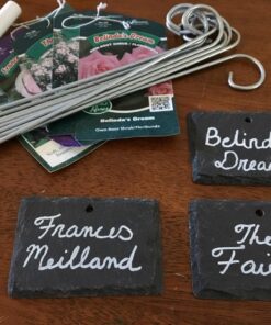 GardenMate 10-Pack Natural Style Slate Plant Labels (4"x 2 3/4") Hanging from a Stainless Steel Metal Rod (22") 10-Pack 4"x 2 3/4" Labels with 22" Metal Rod 34 81QrZoA49nL