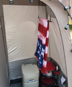 Camco 5.3-Gallon Portable Travel Toilet | Features Detachable Holding Tank w/Sealing Slide Valve & Bellow-Type Flush | Easy Transport w/Compact Lightweight Design & Carry Handle | Gray (41541) 5.3 Gallon 47 81QsvfrlAL