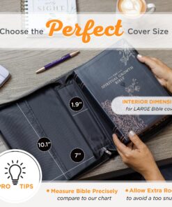 Christian Art Gifts Women's Fashion Bible Cover Serenity Prayer, Aqua/Black Faux Leather, Large 27 81QtrHCxQjL