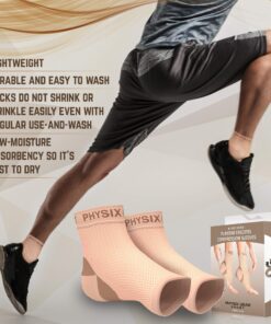 Physix Gear Sport Plantar Fasciitis Socks with Arch Support for Men & Women - Ankle Compression Sleeve, Toeless Compression Socks Foot Pain Relief, Ankle Swelling Better Than Night Splint, Beige L/XL L/XL-US Mens 8.5-13 | Womens 8-11 Beige Nude (1 Pair) 28 81Qu0QTxtL