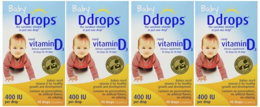 Ddrops Baby 400 Iu 90 Drops 0.08 Fluid Ounce (4 Pack) 90 Count (Pack of 4)