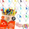 UpBrands 48 Fidget Toys Friendship Zipper Bracelets 7 ½”, Party Favors for Kids, Sensory Bulk Set Neon Colors, Kit for Valentines, Birthday, Goodie Bag, Easter Egg Basket Stuffers, Pinata Fillers Original 7 1/2-Inch' 51 81QxbfiAyIL