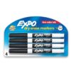EXPO Low Odor Dry Erase Markers, Fine Tip, Black, 4 Count 4 Count Black 52 81QxuRofzXL