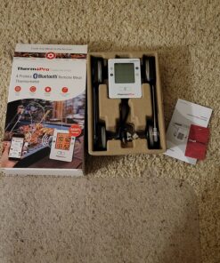 ThermoPro TP25 500ft Wireless Bluetooth Meat LCD Thermometer with 4 Temperature Probes Smart Digital Cooking BBQ Thermometer for Grilling Oven Food Smoker Thermometer, Rechargeable Milk White 41 81QzKxW9lUL
