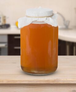 Alternative view of 1 Gallon Glass Kombucha Jar - Home Brewing and Fermenting Kit with Cheesecloth Filter, Rubber Band and Plastic Lid - By Kitchentoolz
