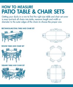 Duck Covers Ultimate Waterproof Square Patio Table & Chair Set Cover, 90 Inch 92"W x 92"D x 32"H 30 81R1kDZ9HEL