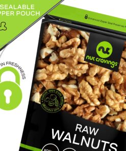 Nut Cravings - Raw Walnuts Halves & Pieces, Unsalted, Shelled, Superior to Organic (32oz - 2 LB) Bulk Nuts Packed Fresh in Resealable Bag - Healthy Protein Snack, All Natural, Keto, Vegan, Kosher Walnuts Raw 2 Pound (Pack of 1) 13 81R2hdMCKHL