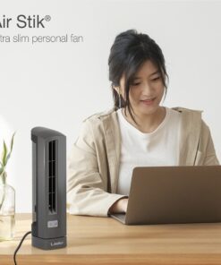 Alternative view of Lasko Air Stik Ulta-Slim Oscillating Desktop Fan, 2 Speeds, for Bedroom, Living Room, Office, 14", Gray, 4000