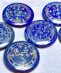 mookaitedecor 7 Piece Lapis Lazuli Stones with Engraved Magic Archangel Symbol Polished Palm Stone for Reiki Crystal Healing #2-lapis Lazuli/Magic Archangel Symbol(set of 7) 18 81R7edbPaxL