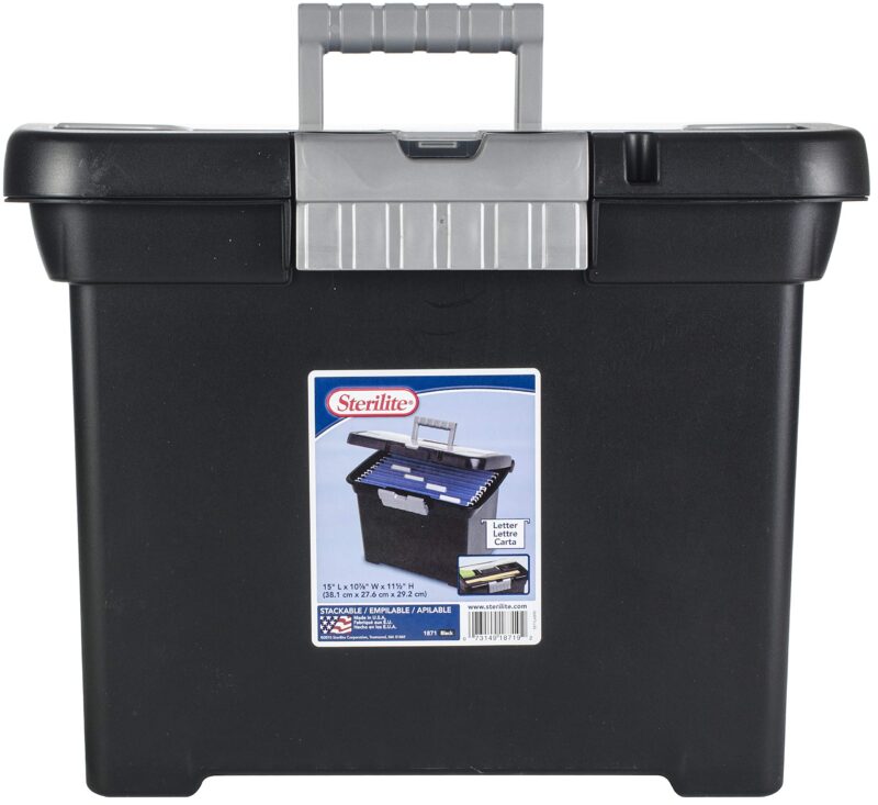STERILITE Portable File Box, Black (ST1871-9004) - Swiftsly