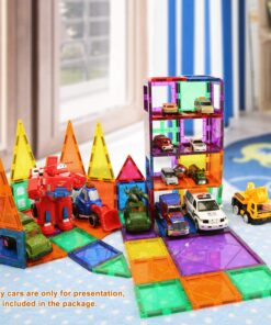 Children Hub 60pcs Magnetic Tiles Set - 3D Magnet Building Blocks - Premium Quality Educational Toys for Your Kids - Upgraded Version with Strong Magnets - Creativity, Imagination, Inspiration 18 81RENkr4R1L