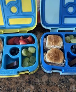 Bentgo® Kids Bento-Style 5-Compartment Lunch Box - Ideal Portion Sizes for Ages 3 to 7 - Leak-Proof, Drop-Proof, Dishwasher Safe, BPA-Free, & Made with Food-Safe Materials (Blue) Blue 39 81RGgGqwxdL 2