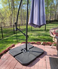 Best Choice Products 4-Piece 155lb Capacity Heavy-Duty Cantilever Offset Patio Umbrella Stand Square Base Plate Set w/Easy-Fill Spouts for Water or Sand - Black 41 81RGy9QuYVL
