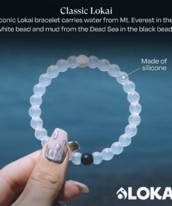 Alternative view of Lokai Beaded Bracelets for Women & Men, Classic Clear Style - Mental Health Awareness Bracelet Encourages Mental Wellness Slides-On for Comfortable Fit - Silicone Stretch Bead Bracelet Jewelry Large