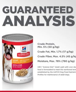 Hill's Science Diet Wet Dog Food, Adult, Light for Healthy Weight & Weight Management, 13 oz. Cans, 12-Pack 30 81RIp1biqoL