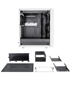 Fractal Design Meshify C - Compact Mid Tower Computer Case - Airflow/Cooling - 2X Fans Included - PSU Shroud - Modular Interior - Water-Cooling Ready - USB3.0 - Tempered Glass Side Panel - White TG 49 81RJe89LWL