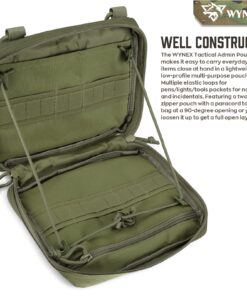 WYNEX Tactical Admin Molle Pouch, Medical EDC EMT Utility Bag Shell Design Attachment Pouches Hiking Belt Bags Army Green 29 81RL7dRmLL