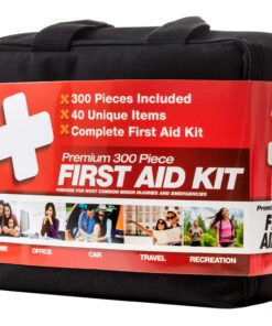Professional 300 Piece (40 Unique Items) First Aid Kit | Emergency Medical Kits | Home, Business, Camping, Car, Office, Travel, Vehicle, Kids, Boat, Survival, Supplies 58 81RLA0Oa9TL