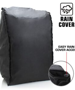 USA Gear DSLR Camera Backpack Case - 15.6 inch Laptop Compartment, Padded Custom Dividers, Tripod Holder, Rain Cover, Long-Lasting Durability and Storage Pockets - Compatible with Many DSLRs (Black) Black 45 81RM9mChsmL