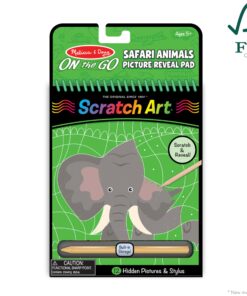 Melissa & Doug On the Go Scratch Art Activity Books Set - Safari Animals, Animal Families, Vehicles 14 81ROpHRNNkL