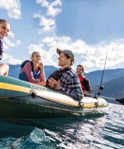 INTEX Seahawk Inflatable Boat Series: Includes Deluxe Aluminum Oars and High-Output Pump – SuperStrong PVC – Fishing Rod Holders – Heavy Duty Grab Handles – Gear Pouch Seahawk 4 Boat Set 29 81RPHAMCF5L