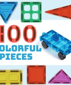 Alternative view of Magnet Build 100-Piece Extra Strong Magnetic Tiles Set - Magnets for Kids, 3D Tile Assorted Shapes & Colors, STEM Learning Toys for Ages 3+, Ideal Gift for Creative & Educational Play, Building Blocks 100Piece