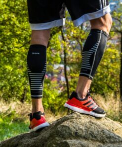 Mava Sports Calf Sleeves Compression (Pair), Leg Compression Calf Sleeve for Runners, for Men & Women, Unisex Black X-Large 17 81RSY3uFXRL