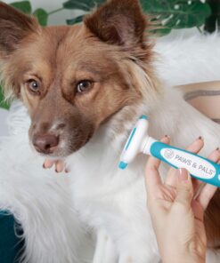 Paws & Pals Dog Brush - Gentle Soft Hair Rake Trimming Comb - Best for Shedding Dogs-Cats, Thick Long Short Haired Pet, Coat Grooming & Cat Hair Fur Removal - Self Cleaning - Deshedding Supplies 32 81RSpy7xP3L