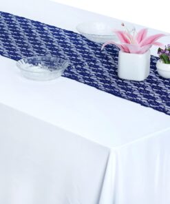 MDS Pack of 10 Wedding 12 x 108 inches Lace Table Runner for Wedding, Decorations for Birthday Parties, Banquets, Graduations, Engagements, and Runners fit Rectangle, Round Table- Navy Blue 14 81RT3Pjv2RL
