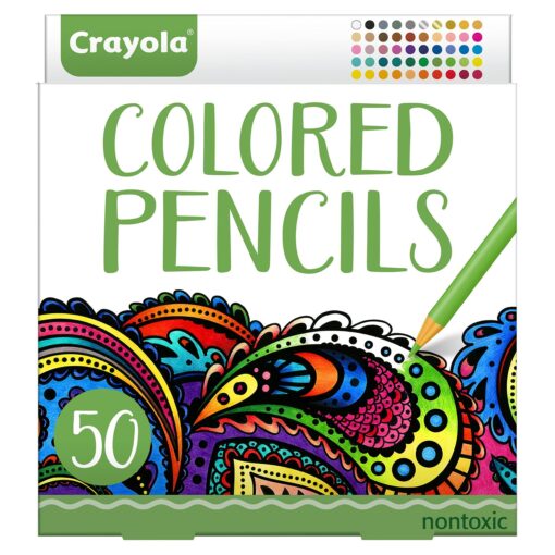 Crayola Colored Pencils For Adults (50 Count), Colored Pencil Set, Pair With Adult Coloring Books, Art Supplies, Holiday Gifts [Amazon Exclusive] 50 Count