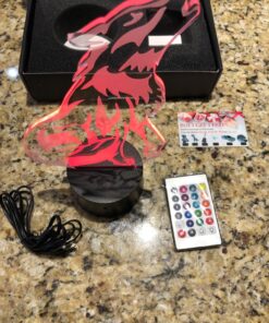 FULLOSUN Wolf Gifts, 3D Night Light for Kids Optical Illusion Lamp Co-Sleeping,Remote Controller with 16 Color Changing Birthday Gifts & for Kids, Boys & Men 21 81RU3wbGkAL