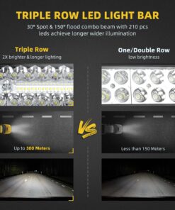 DWVO 52 Inch LED Light Bar 750W Curved Triple Row 50000LM Work Light Upgrade Chipset Offroad Driving Fog Lamp (32 INCH) Black 30 INCH 33 81RUdZneAfL