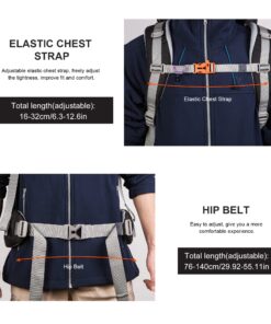 MOUNTAINTOP 80L Internal Frame Hiking Backpack for Man & Women Backpacking with Rain Cover Black-70l 22 81RY1PpUuL 2