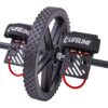 Lifeline Power Wheel for At Home Full Body Functional Fitness Strength including Abs & Core, Lower Body and Upper Body with Foot Straps for More Workout Options , Black 23 81Ra9moUpEL