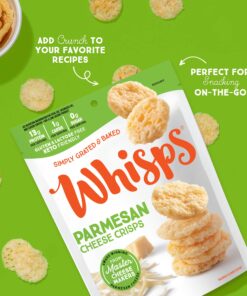 Whisps Cheese Crisps Parmesan Cheese | Protein Chips | Healthy Snacks | Protein Snacks, Gluten Free, High Protein, Low Carb Keto Food (10.8 Oz) 10.8 Ounce (Pack of 1) 10 81RaRrh gbL