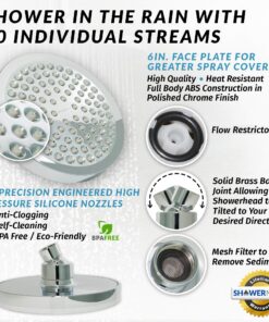 ShowerMaxx, Luxury Spa Series: Chrome Rain Shower Head, 6-Inch Round Rain Showerhead with 360 Tilt, Experience Rainfall with MAXX Comfort and Elegance (Chrome Polished) Modern 6 inch (Circular) 28 81RaZehrn L