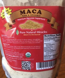Pure Natural Miracles Maca Root Powder Organic -1 Pack of 16 oz - Raw Superfood for Men & Women - Premium Peruvian Quality - Helps Boost Energy & Stamina 33 81Rbi 62VNL